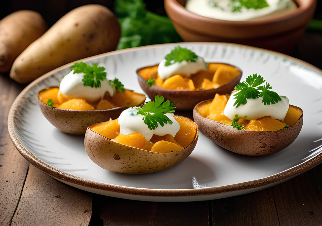 Baked Potato Pockets Filled with Vegetables