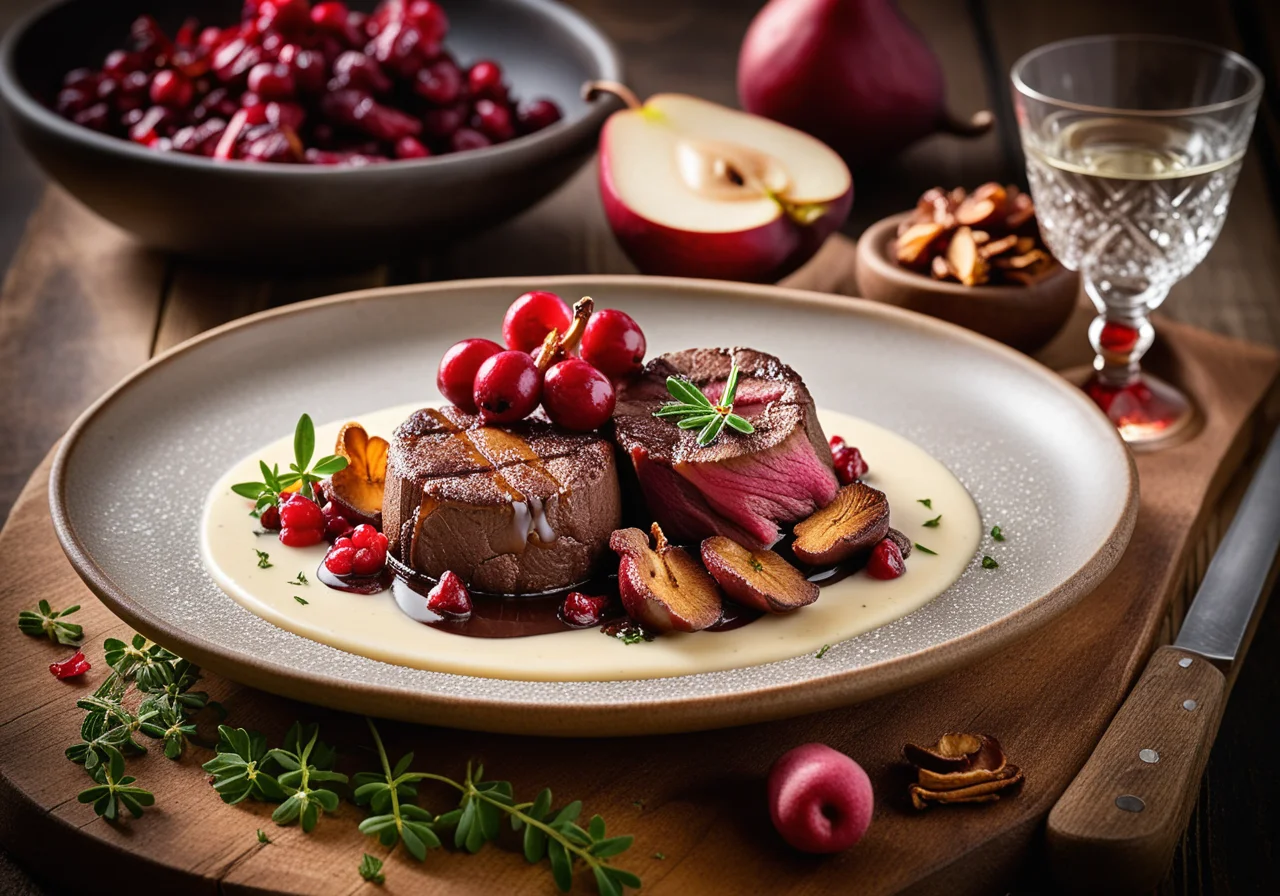 Venison in Bacon Wrap with Mushrooms