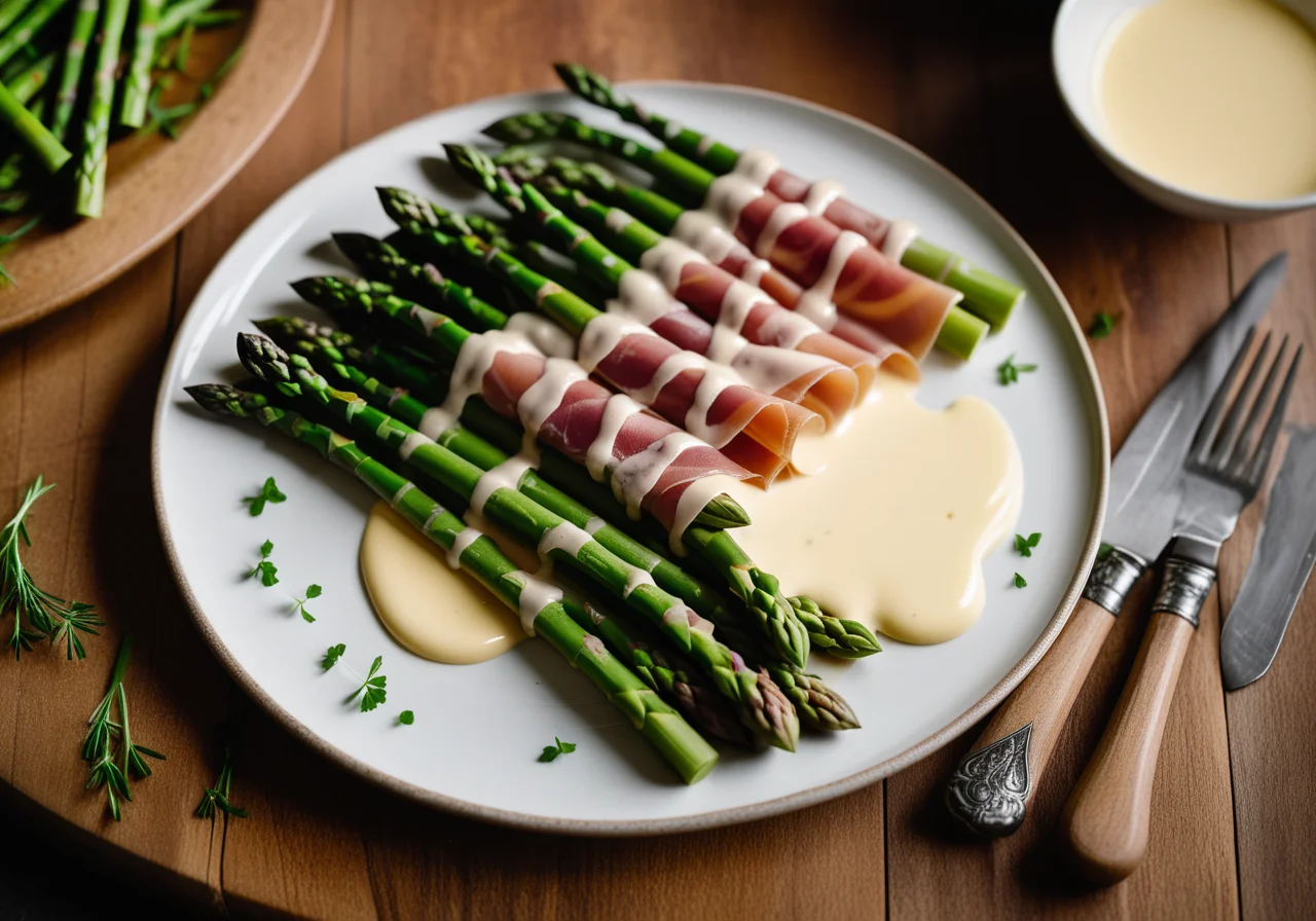 Green Asparagus with Hollandaise Sauce