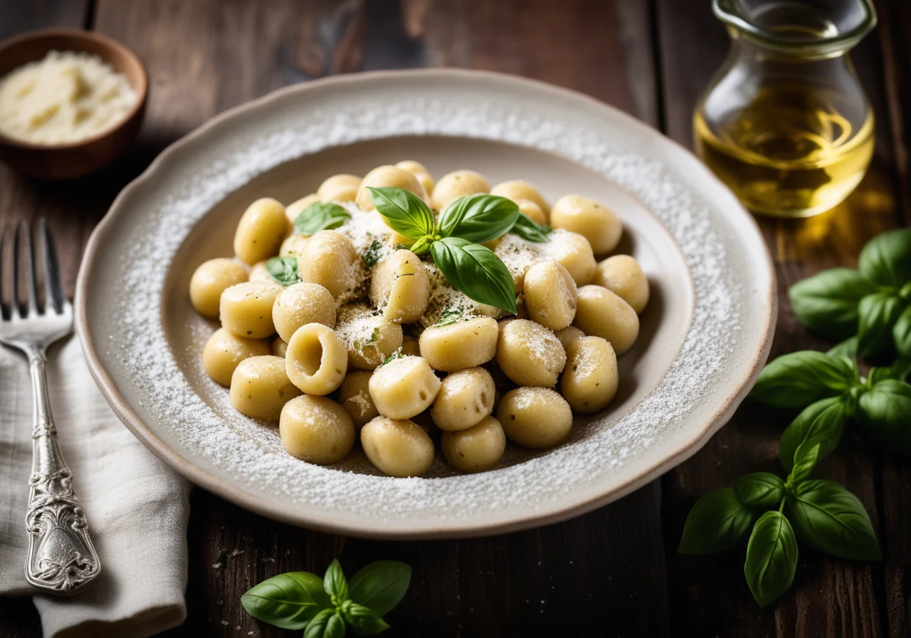 Gnocchi with Walnut Butter and Basil