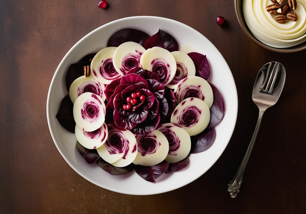 Radicchio Salad with Fruits and Leek