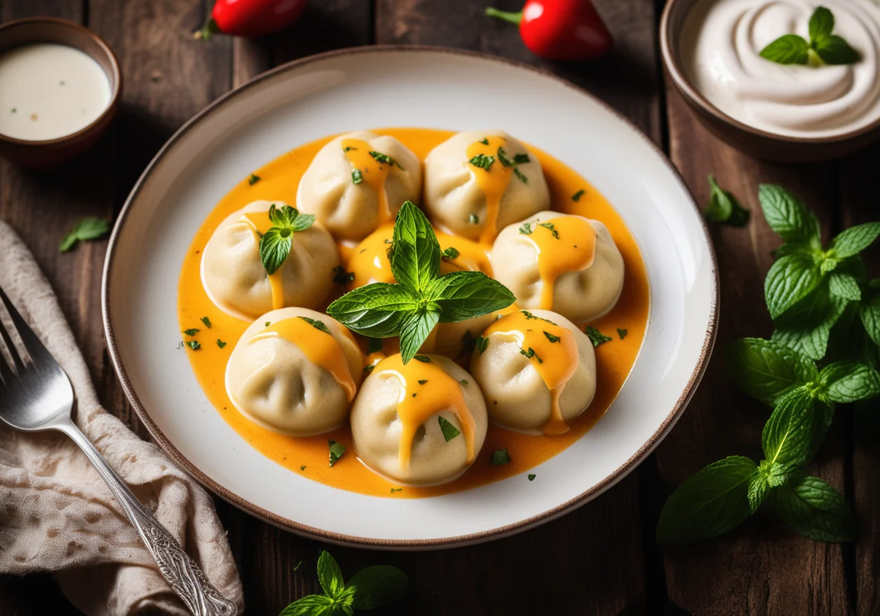 Turkish-Style Dough Dumplings with Yogurt Sauce