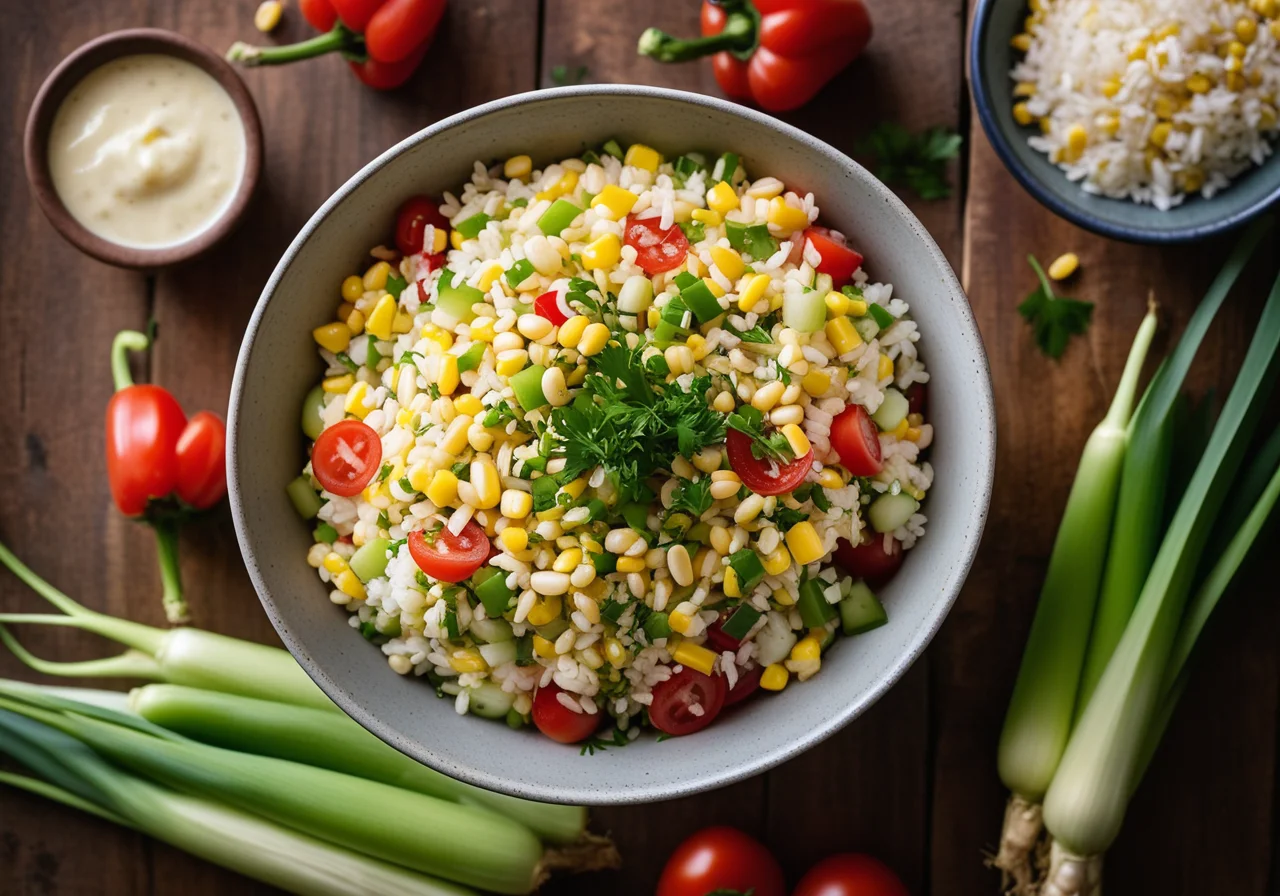 Corn and Bean Salad with Rice