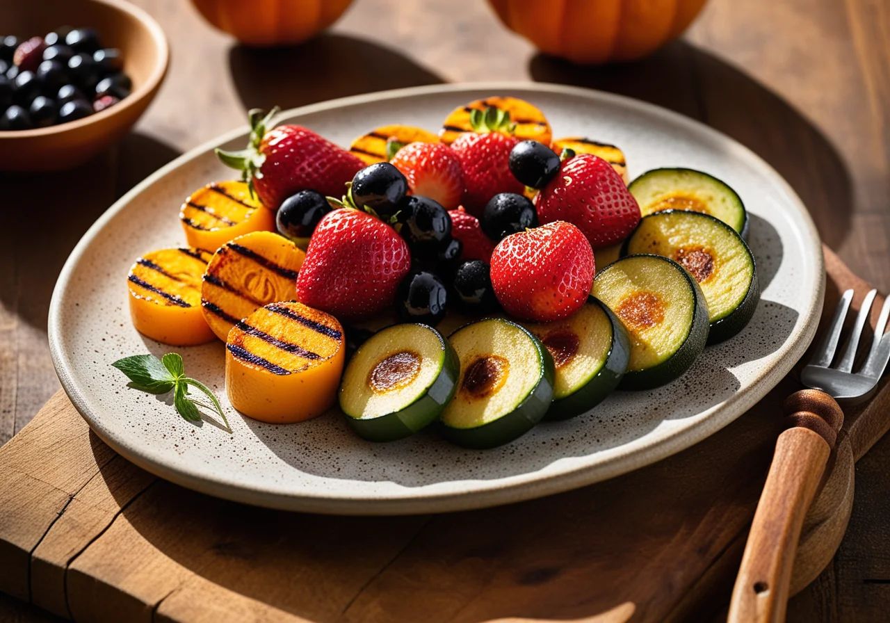 Strawberry Fillet with Zucchini and Pumpkin Vegetables