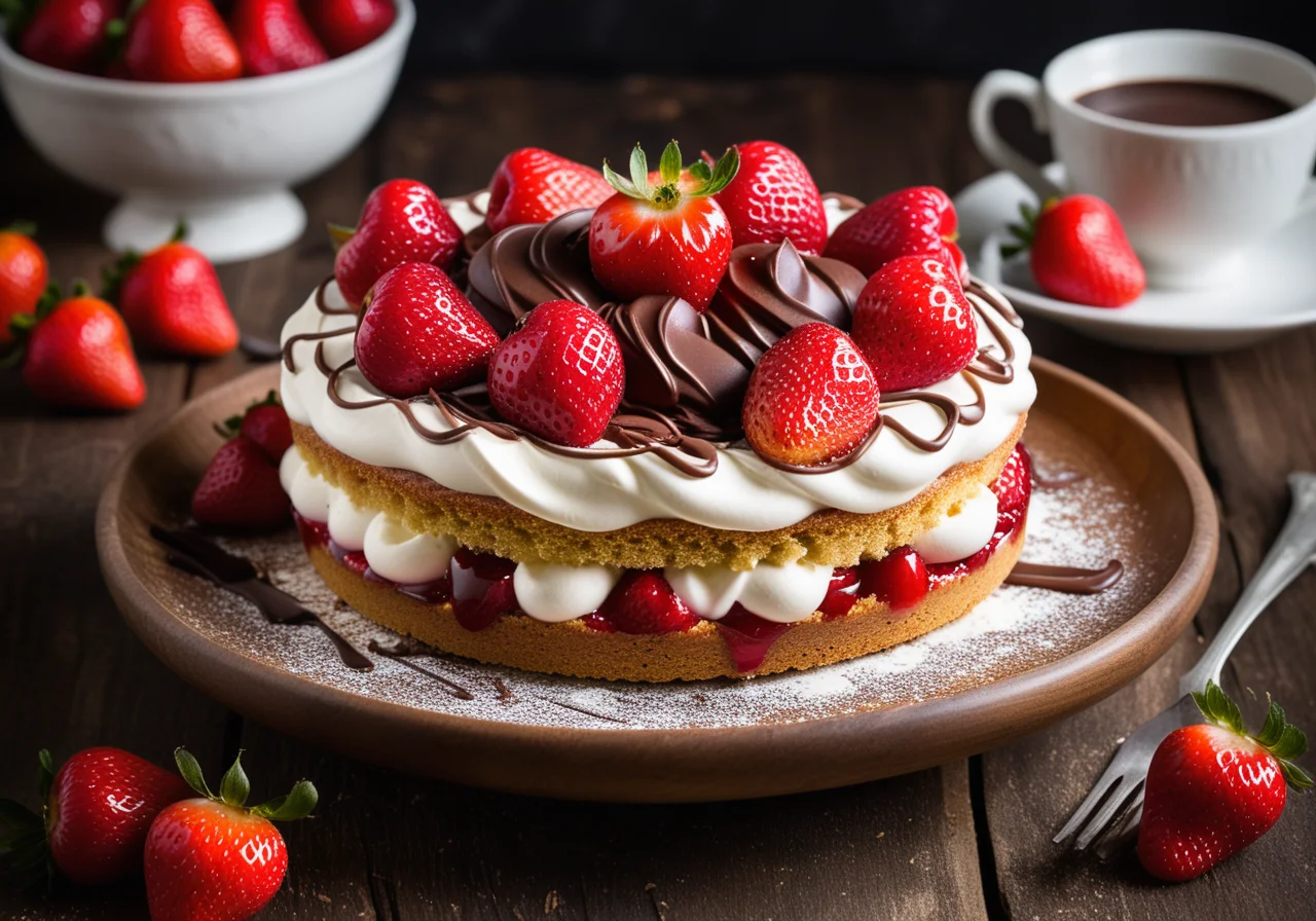 Grandma's Strawberry Cream Cake