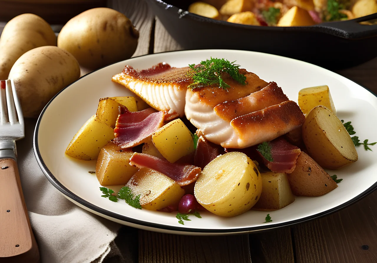 Fish and Potato Skillet with Bacon