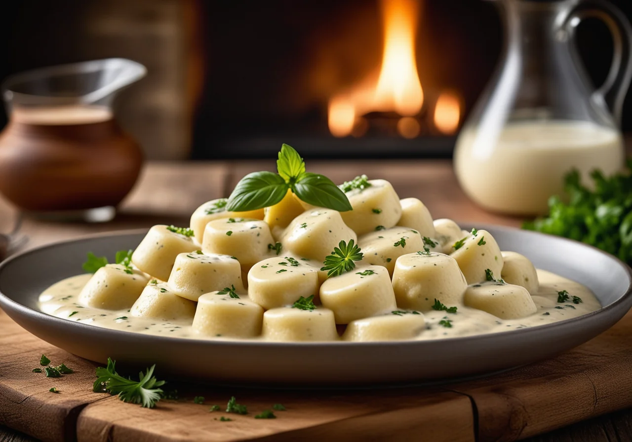 Potato Gnocchi with Cheese Sauce