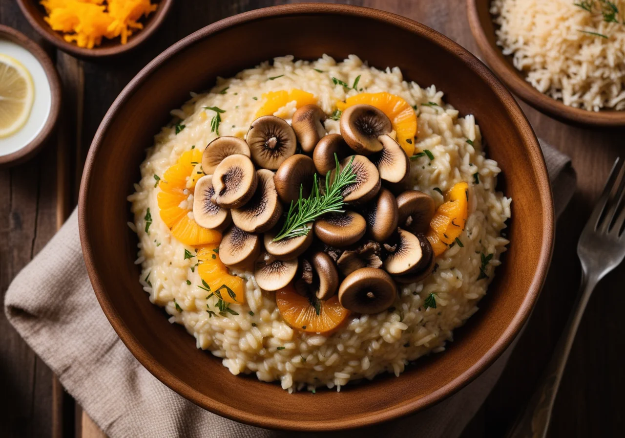 Mushroom Risotto with Butternut Squash