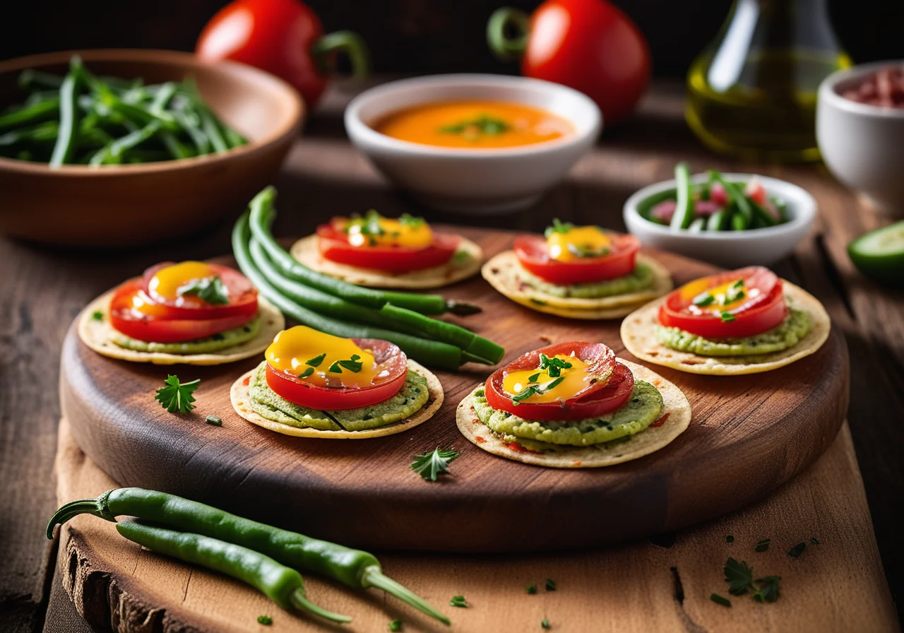 Mini Vegetable Tortillas with Serrano Ham