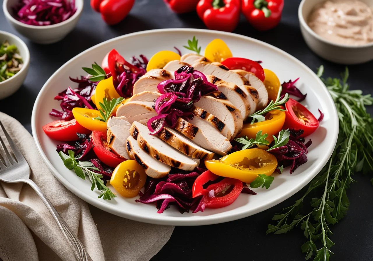 Chicken Breast with Pepper Salad