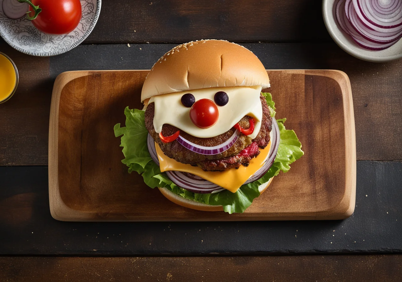 Clown Burger with Pickle Frog
