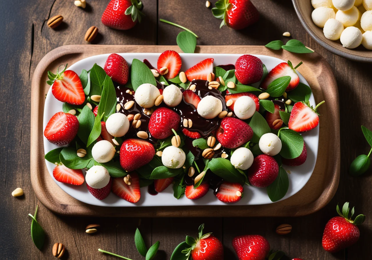 Strawberry Salad with Goat Cheese Balls