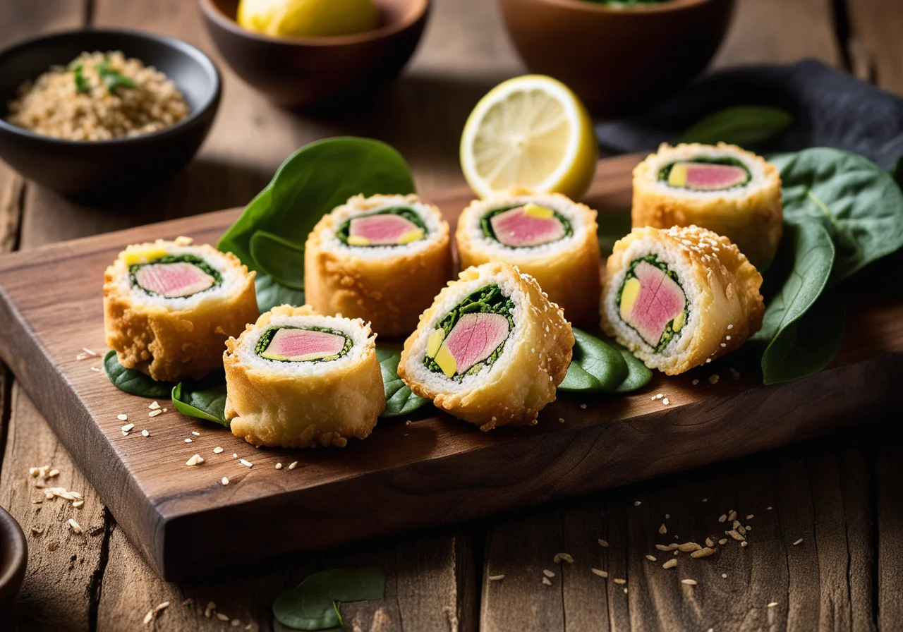 Tuna in Spinach Tempura Coating