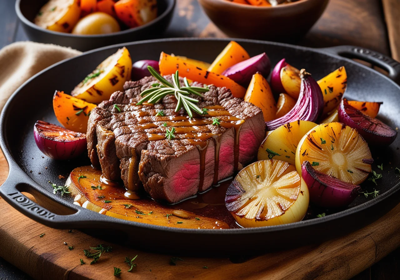 Pan‑fried Entrecôte with Onion Crust