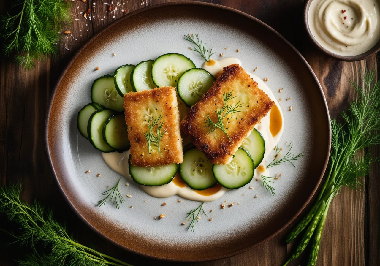 Pan‑fried Zander on Sautéed Cucumbers