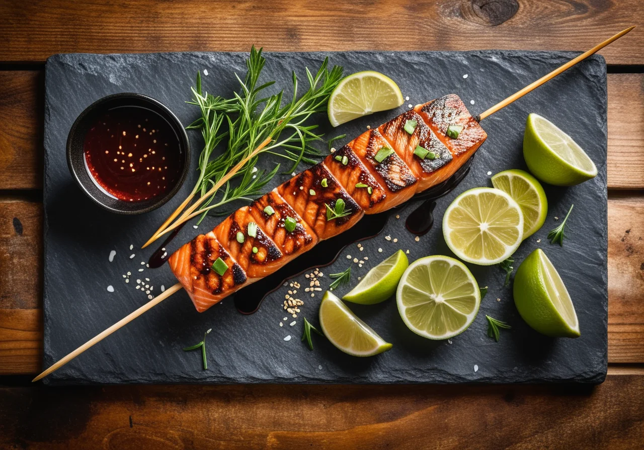 Salmon Kebab with Teriyaki Marinade