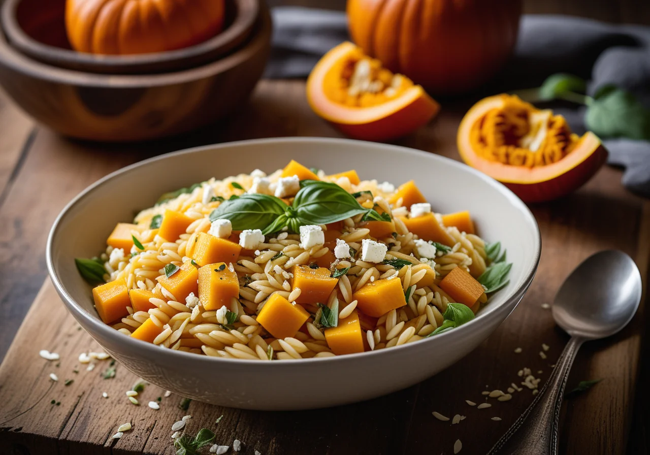Pumpkin, Orzo, and Feta Salad