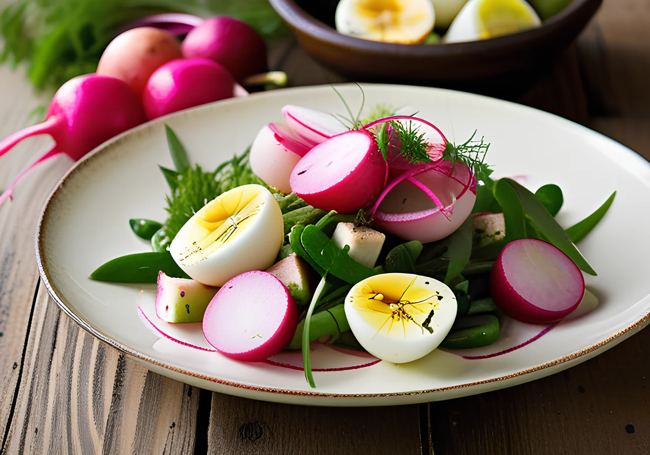 Fennel Radish Salad with Miso Buttermilk Dressing