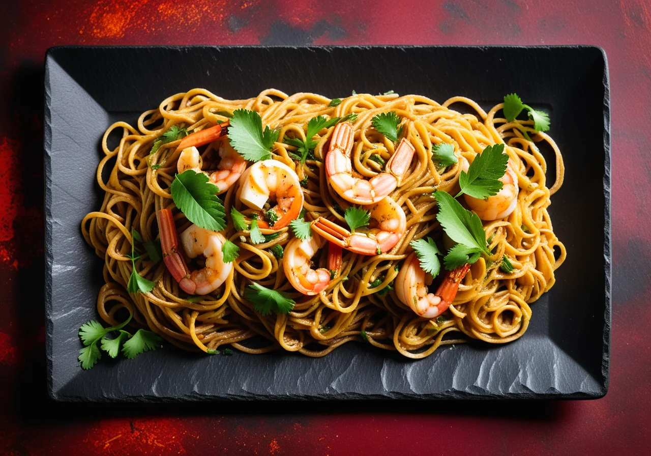 Stir‑Fried Noodles with Shrimp