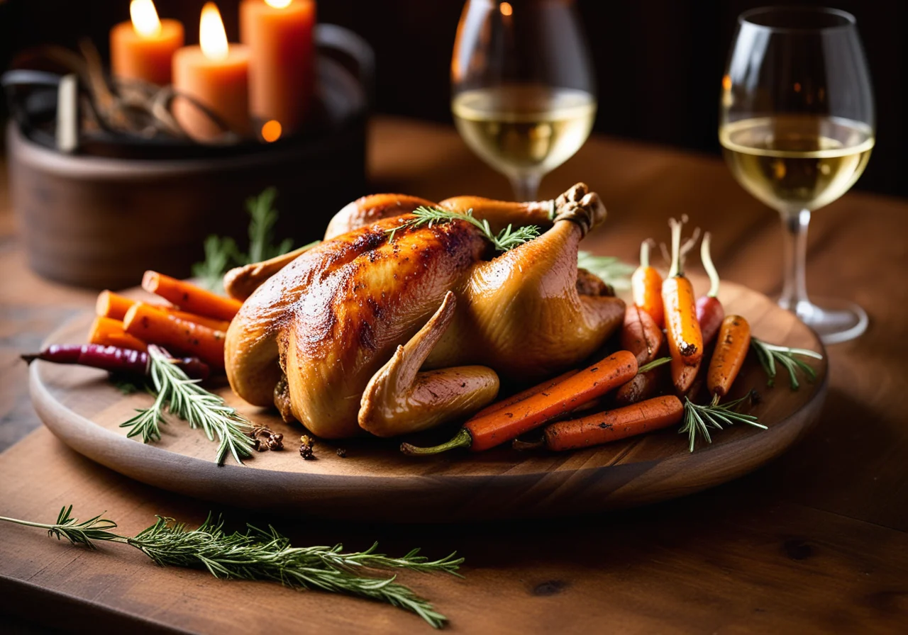 Roasted Chicken Pieces with Mustard and Vegetables