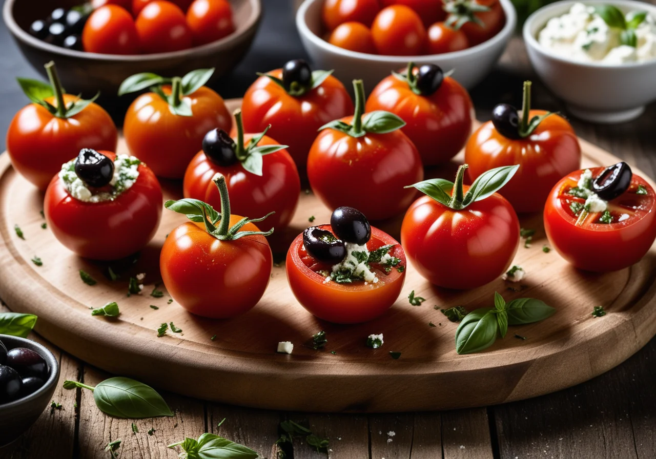 Cocktail Tomatoes with Feta Filling