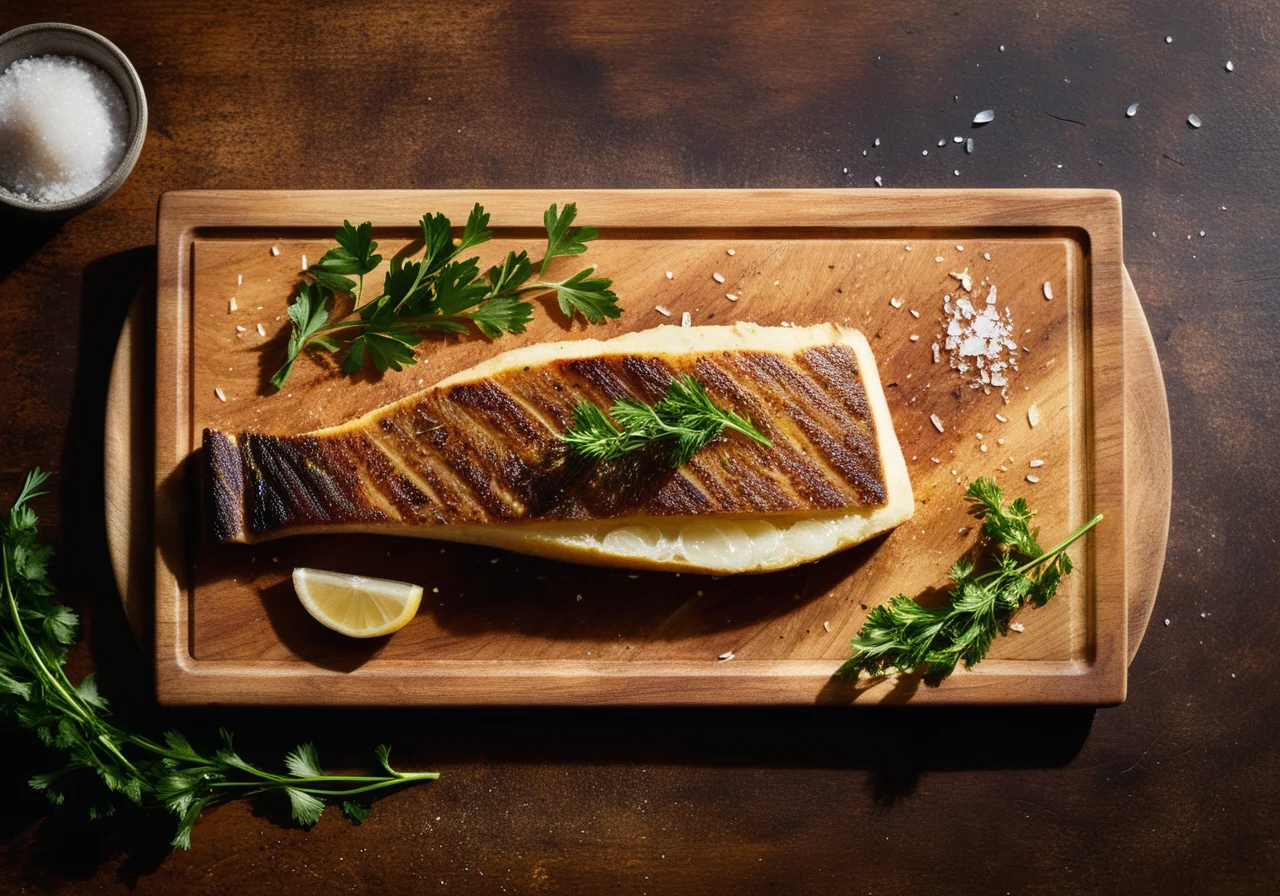 Barsch in Salzkruste