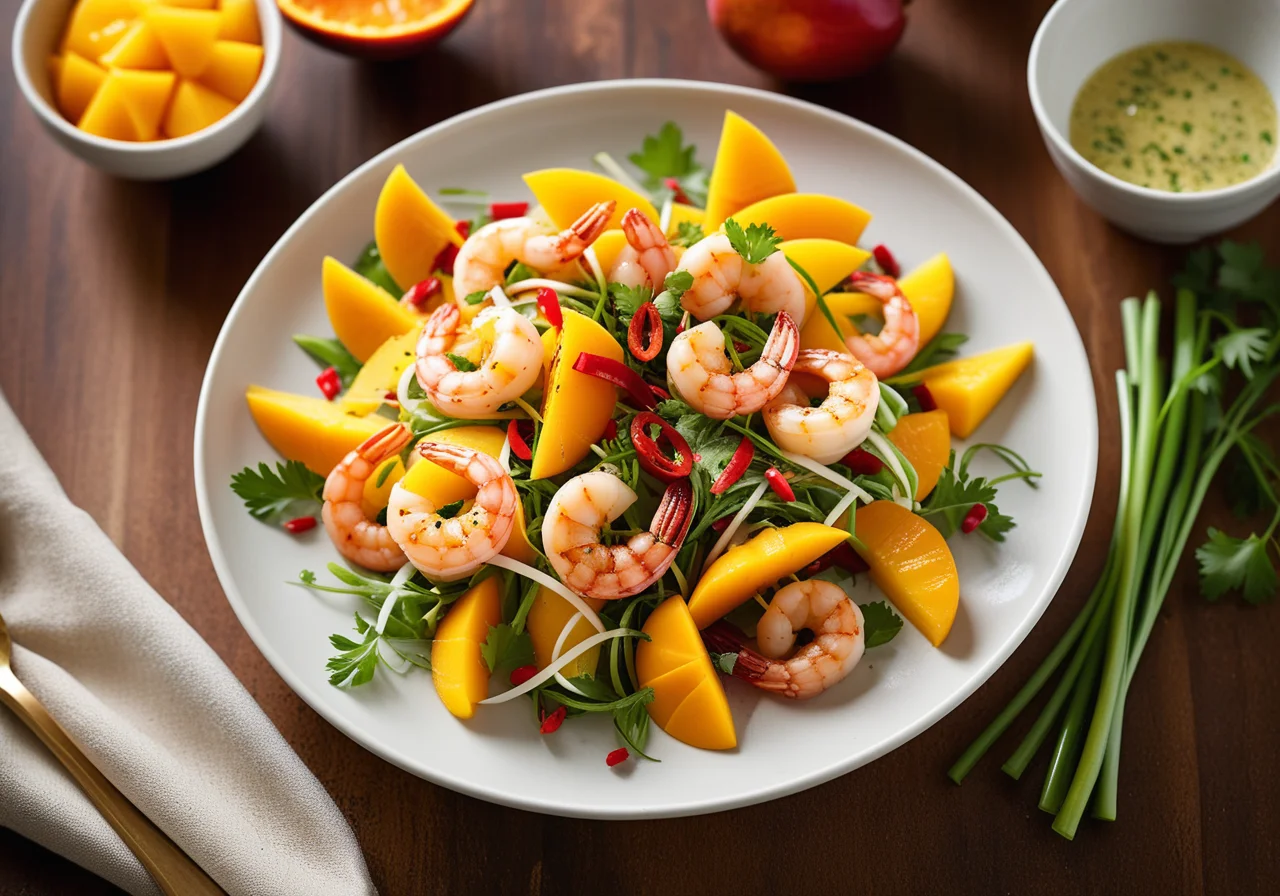 Mango Salad with Fried Shrimp