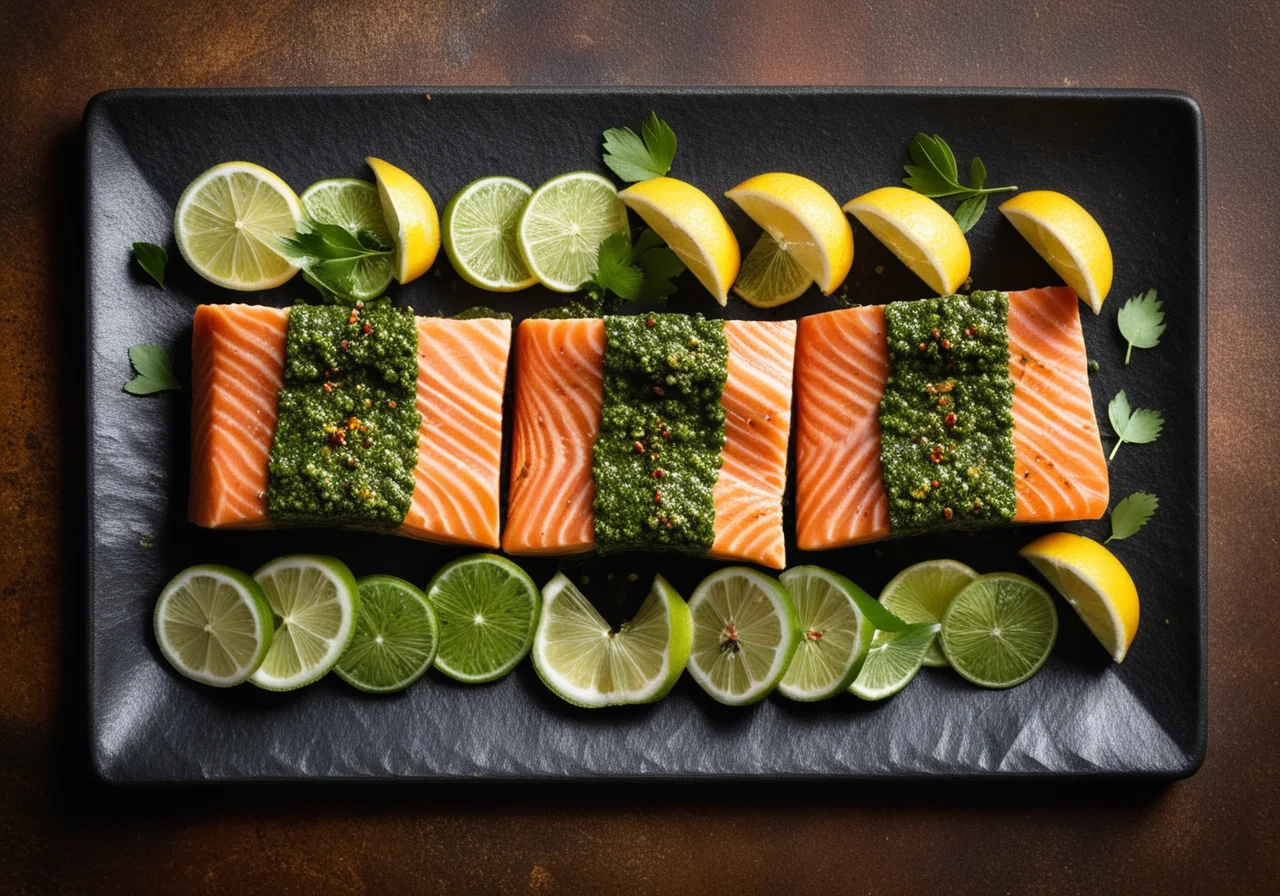 Salmon with Asian Pesto