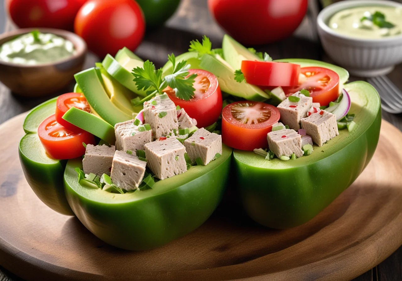 Tuna Salad in Bell Pepper Halves