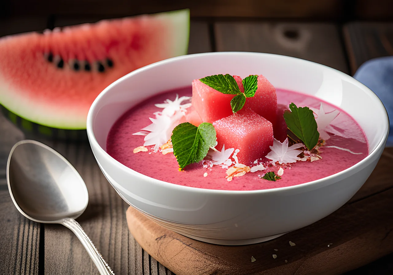 Pink Smoothie Bowl with Watermelon for the Thermomix®