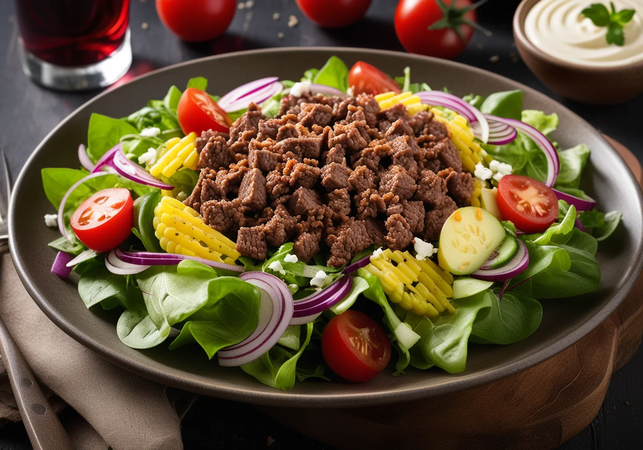 Salad with Ground Beef