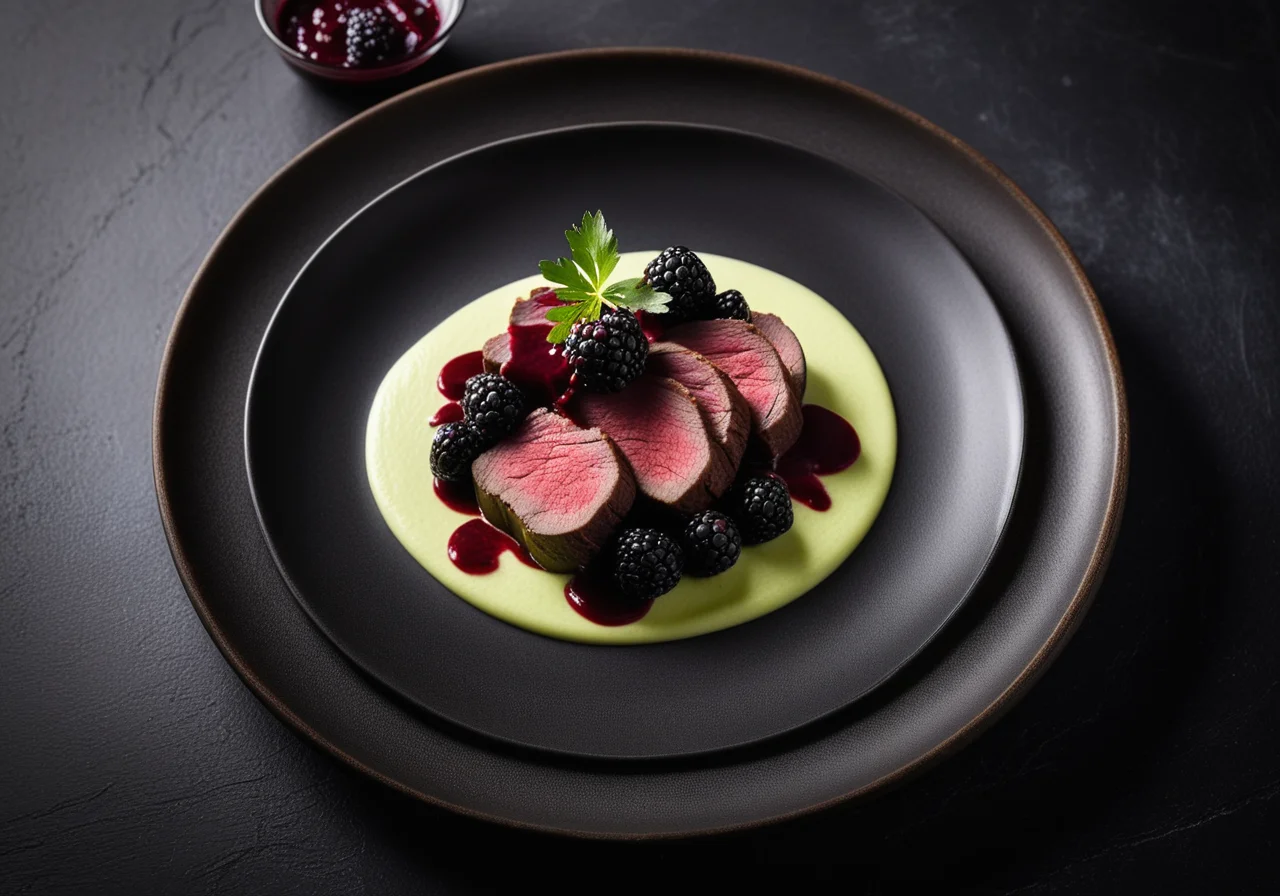Venison Steak with Celery Puree