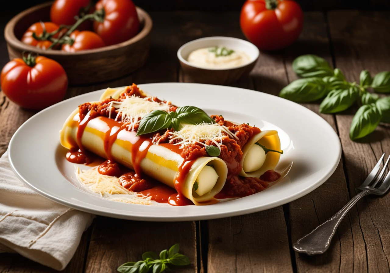 Stuffed Cannelloni with Vegetable Sauce