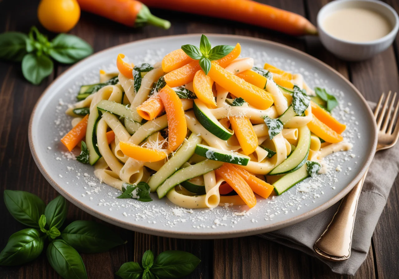 Pasta with Vegetable Strips