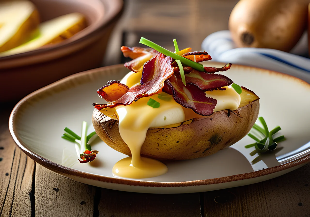 Baked Potatoes with Cheese and Bacon