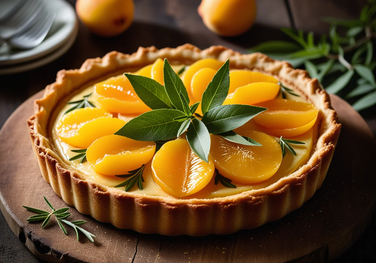 Linen Pastry Tart with Apricots