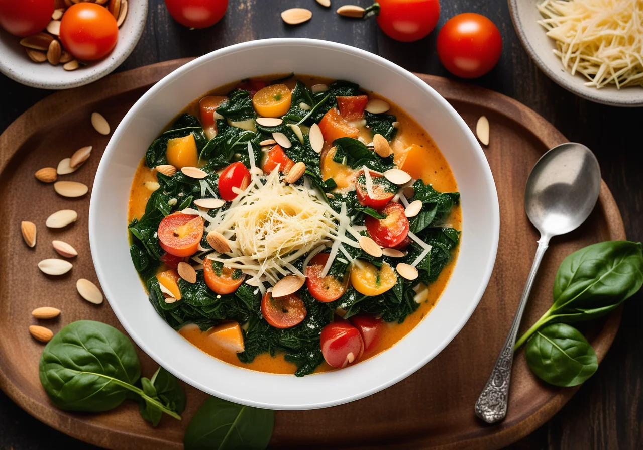 Vegetarian Minestrone with Almond Pesto