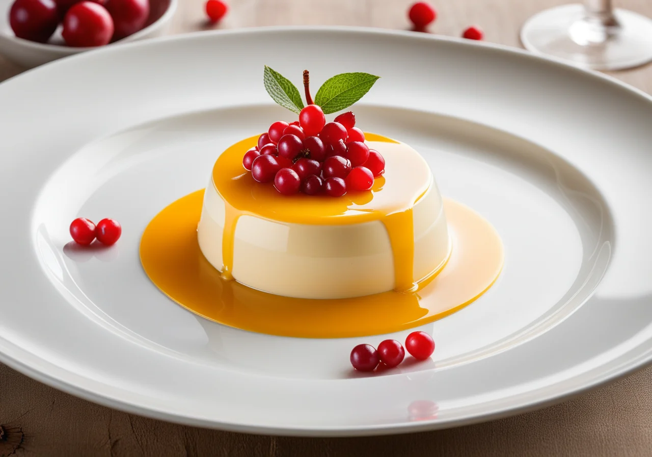 Mousse with Passion Fruit Sauce