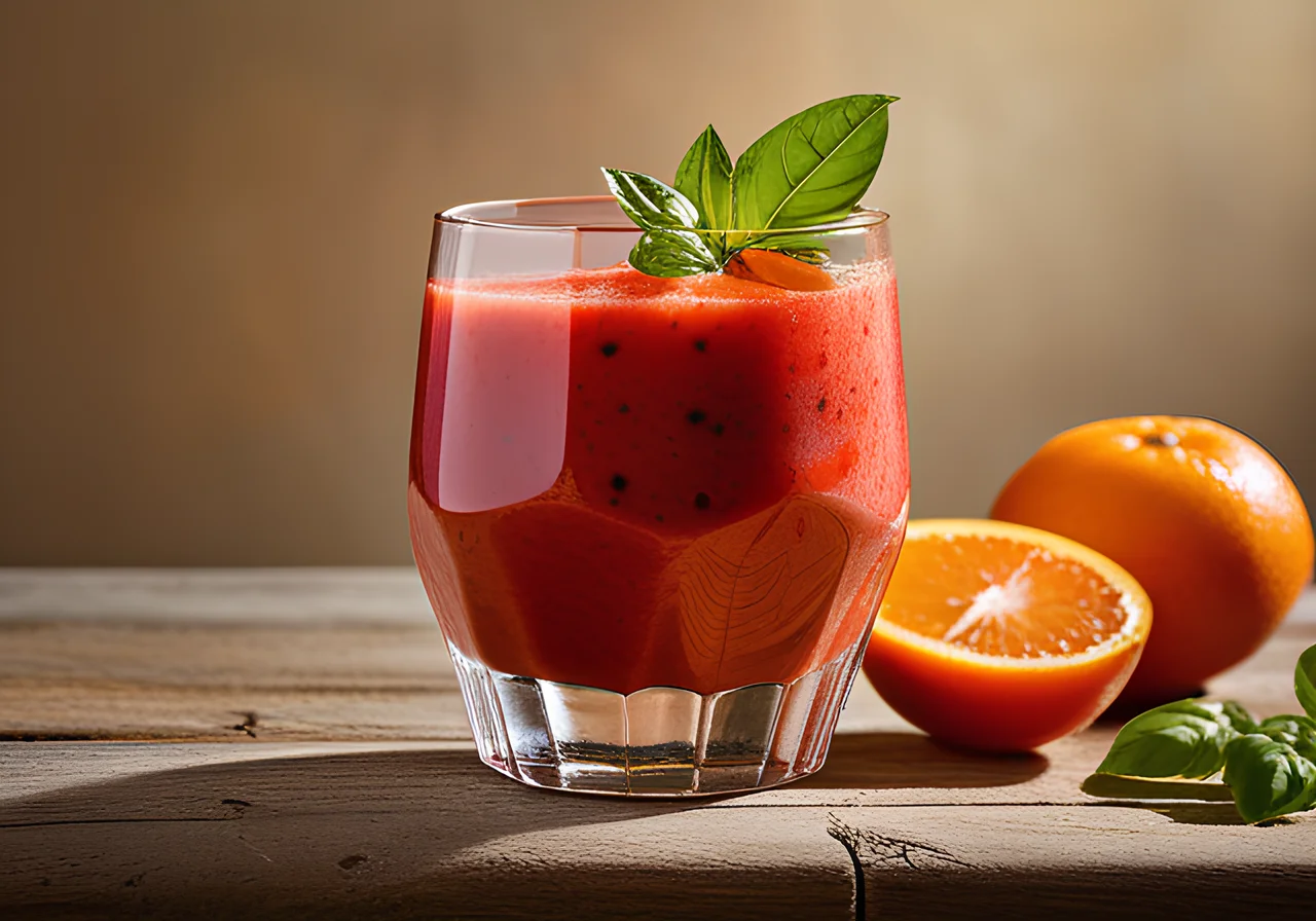 Orange Tomato Smoothie with Bell Pepper