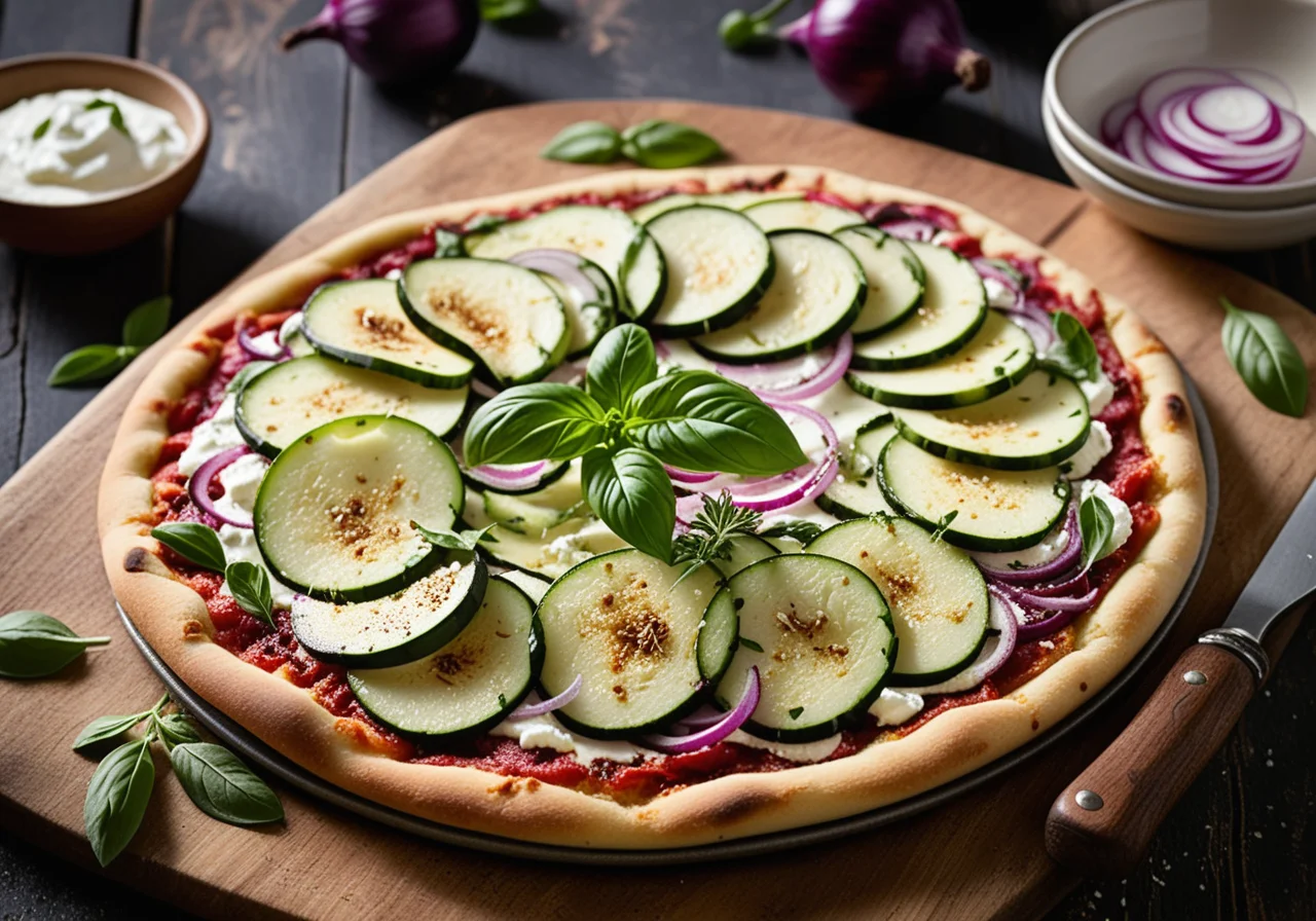Vegetable and Ricotta Pizza