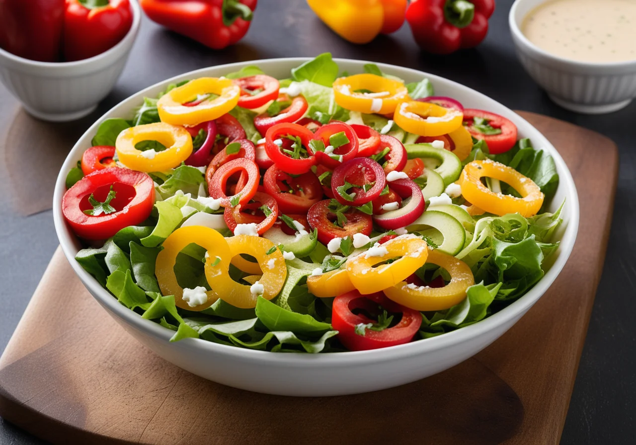 Paprika Salad with Cheese