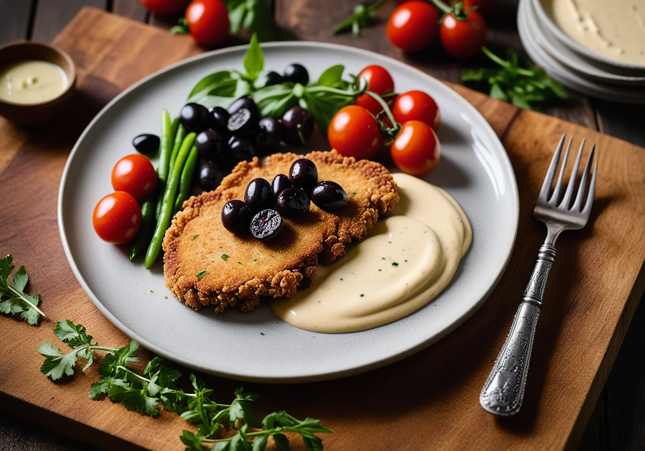 Fried Turkey Schnitzels with Vegetables