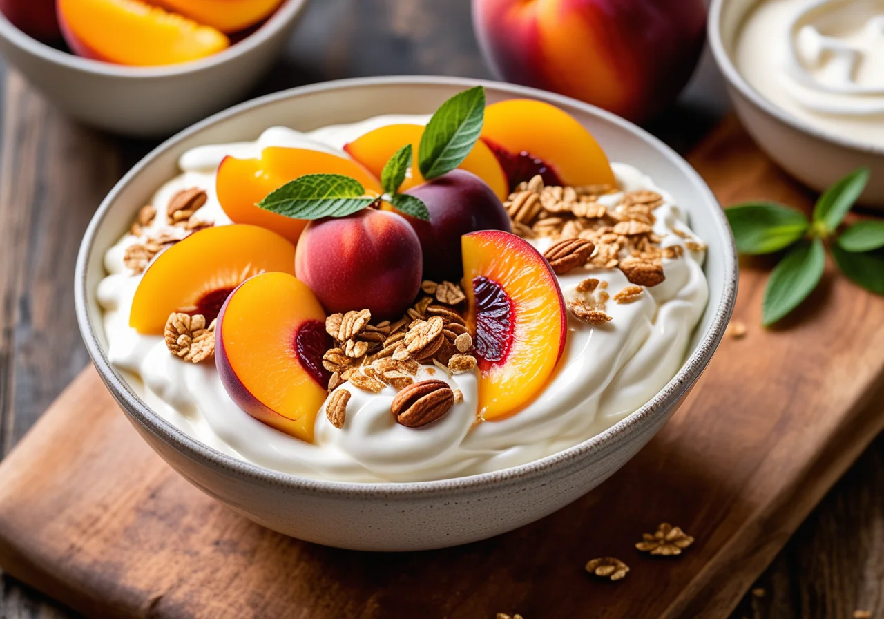Muesli with Nectarines and Yogurt