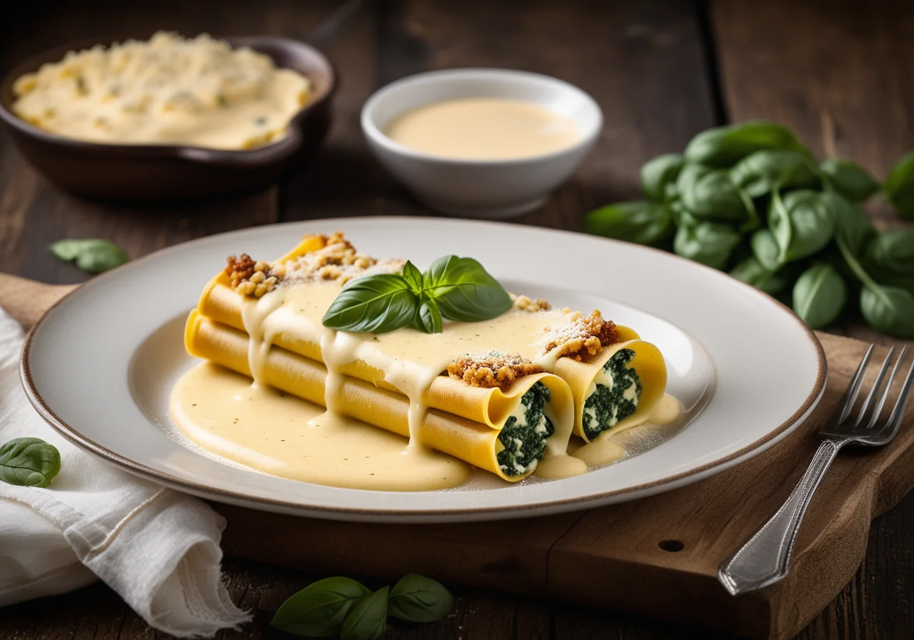 Cannelloni with Cheese Sauce