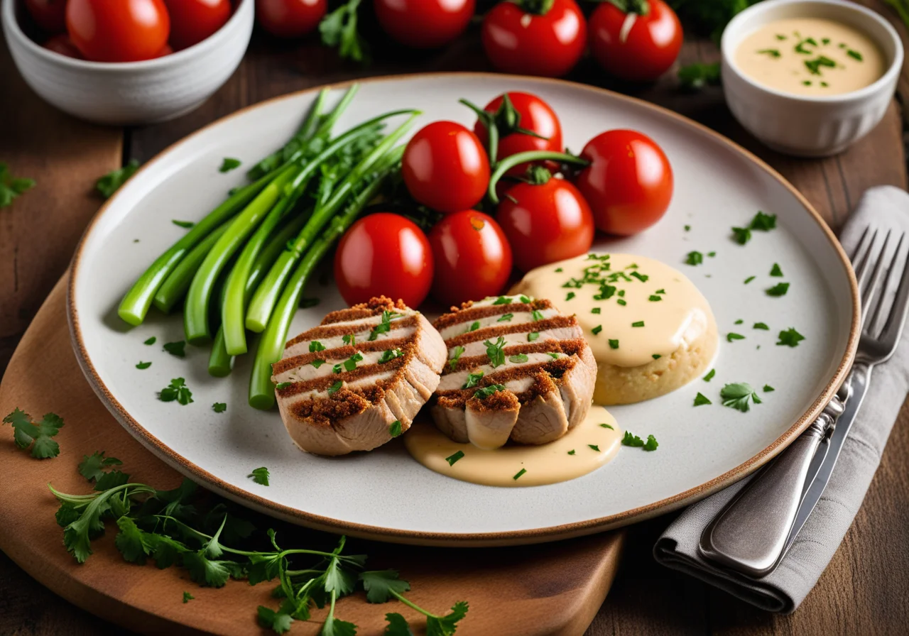 Stuffed Turkey Cutlets with Vegetables