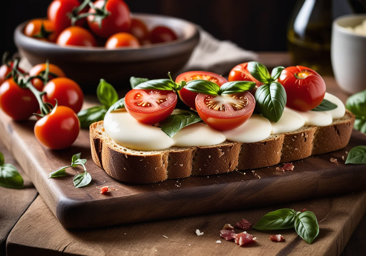 Roasted Bread with Pancetta, Tomatoes and Herbs