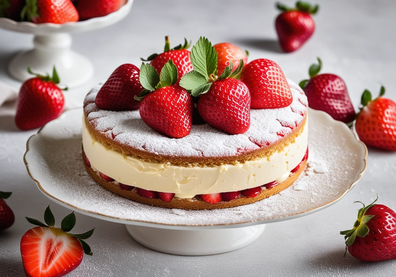 Small Strawberry Mascarpone Cake