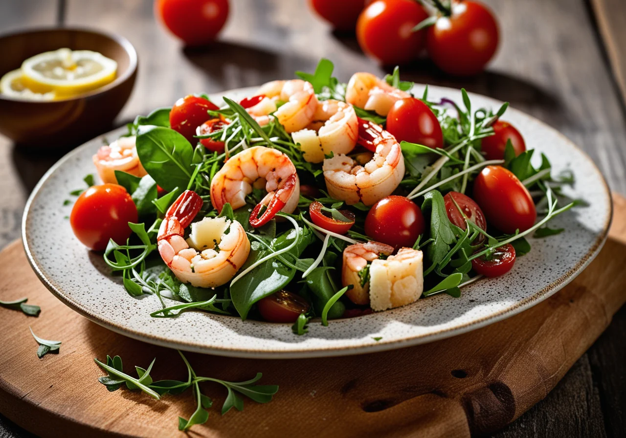 Bread Salad with Rocket and Shrimp
