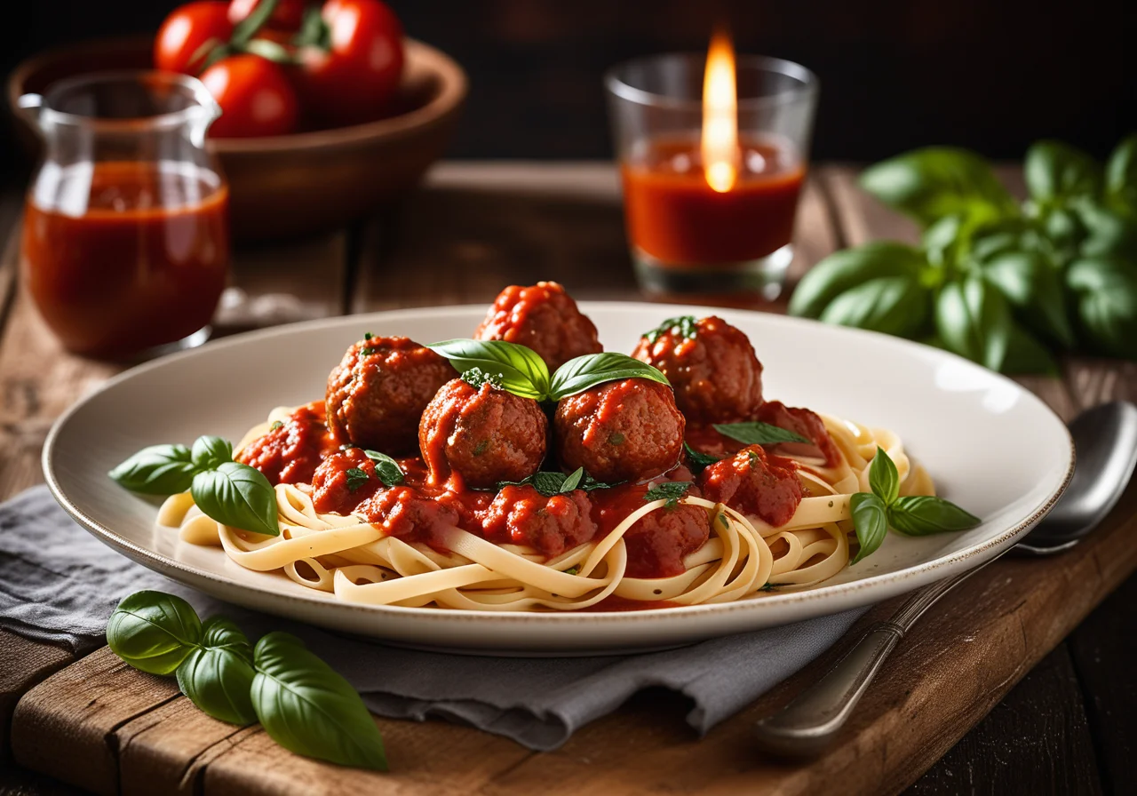 Pasta with Meatballs and Tomato Sauce