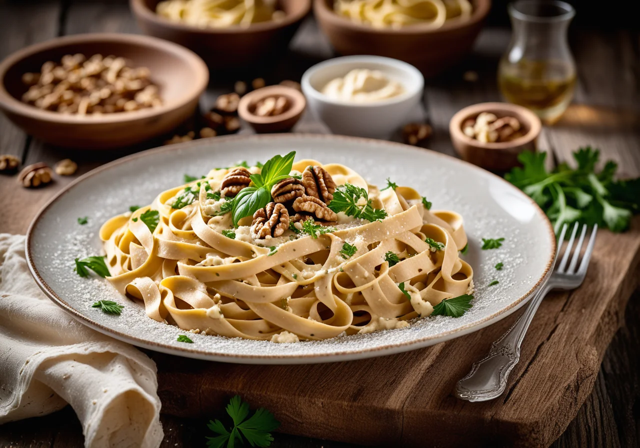 Pasta in Walnut Ricotta Sauce